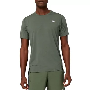 Koszulka New Balance MT23222DON - zielona - Koszulki sportowe męskie - miniaturka - grafika 1
