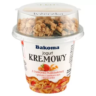 Bakoma Jogurt kremowy z owsianką truskawkową i granolą z pestkami dyni i słonecznika 230 g - Kefiry, jogurty, maślanki - miniaturka - grafika 1