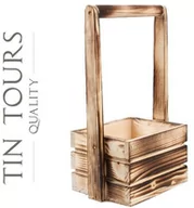 Donice - OPALANA SKRZYNKA DREWNIANA Z PAŁĄKIEM 18x13x11/31h cm - miniaturka - grafika 1