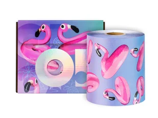 O! Tools, ryflowana folia w rolce, Flamingo, edycja limitowana, 100 metrów - Pozostałe akcesoria fryzjerskie - miniaturka - grafika 1