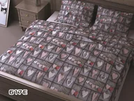 Pościel dla dzieci - Pościel 100x135 serca szara różowe - miniaturka - grafika 1