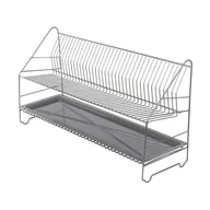 Suszarki do naczyń - Altom SUSZARKA DO NACZYŃ 2-POZIOMOWA 80CM SREBRNA Z TACKĄ 5906551041088 - miniaturka - grafika 1