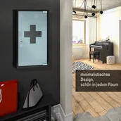 Akcesoria dla osób starszych i niepełnosprawnych - FIRST AID ONLY Szafka na leki, 30x12x50 cm, czarna - miniaturka - grafika 1