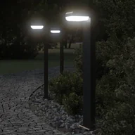 Lampy ogrodowe - vidaXL vidaXL Zewnętrzne lampy stojące, 3 szt., czarne, 80 cm, aluminium - miniaturka - grafika 1