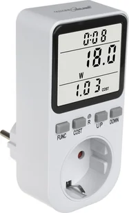 Miernik energii GreenBlue, watomierz, typ F, 220-240V AC, 50Hz, max. obciążenie 16A, IP20, wbudowana bateria, GB364 F - Inne urządzenia pomiarowe - miniaturka - grafika 1