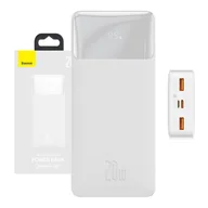 Powerbanki - Powerbank Baseus Bipow 20000mAh, 2xUSB, USB-C, 20W (biały) - miniaturka - grafika 1