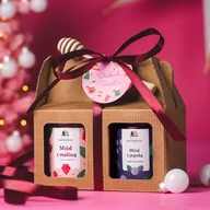 Zestawy upominkowe - Zestaw świąteczny prezentowy z dwoma miodami 400g w tekturowym pudełku / Bartnik Mazowiecki - miniaturka - grafika 1