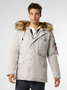Alpha Industries Parka męska Mężczyźni Sztuczne włókno szary jednolity, M - Kurtki męskie - miniaturka - grafika 1