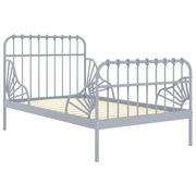 Łóżka - vidaXL Lumarko Przedłużana rama łóżka, szara, metalowa, 80x130/200 cm 324742 - miniaturka - grafika 1