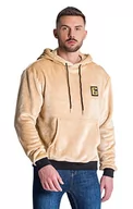 Bluzy męskie - Gianni Kavanagh Bluza męska beżowa Gk Iron Sherpa Hoodie Sweatshirt, XL - miniaturka - grafika 1