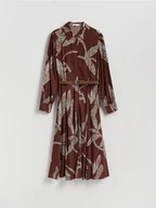 Sukienki - Reserved - Sukienka z paskiem - brązowy - miniaturka - grafika 1