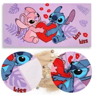 Okrycia kąpielowe dla dzieci - DISNEY Stitch Angel SZYBKOSCHNĄCY Ręcznik plażowy, kąpielowy dla dzieci BAWEŁNIANY 70x140 cm OEKO-TEX - miniaturka - grafika 1