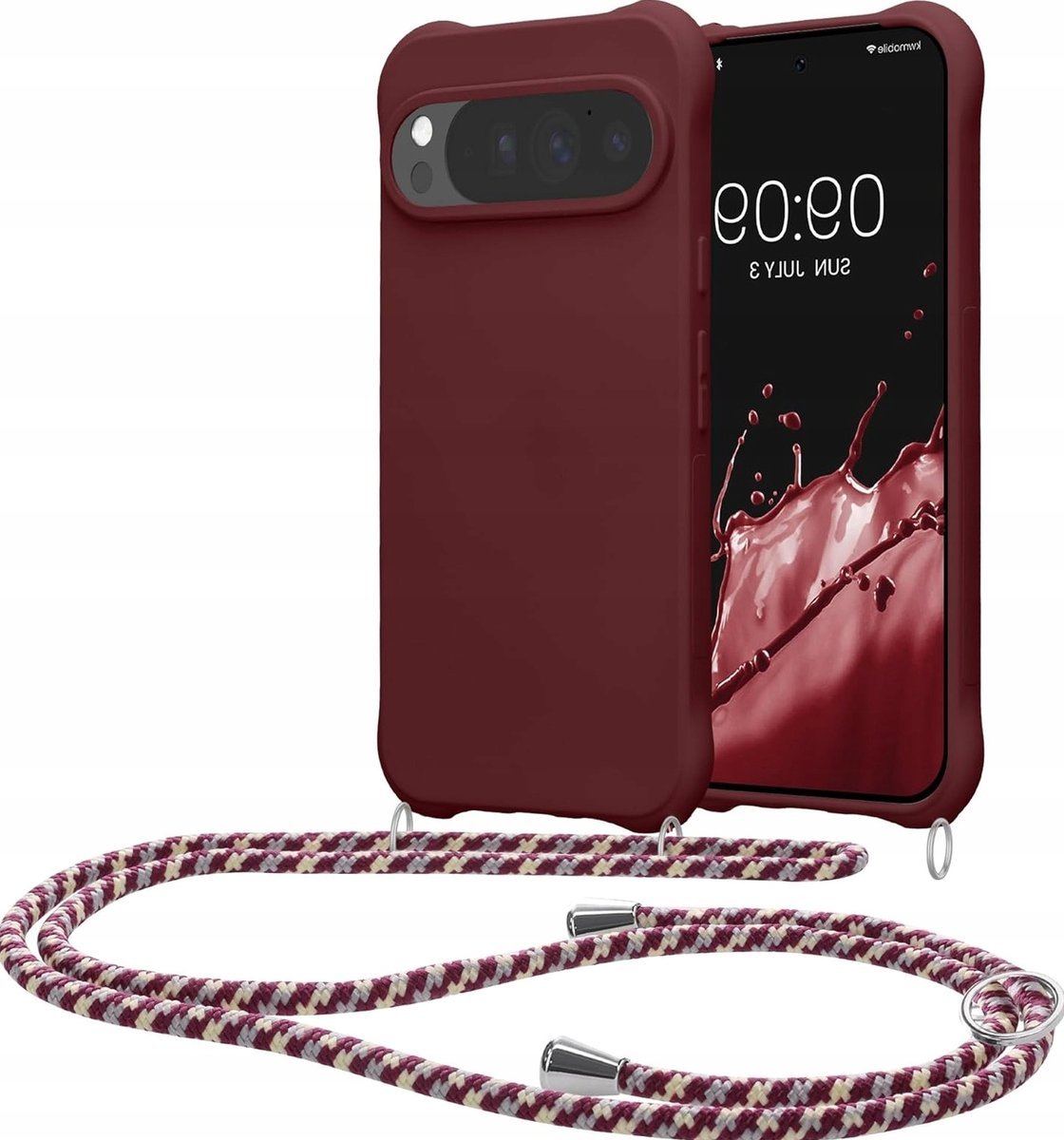 ETUI SMYCZ 163X77X1CM SILIKONOWE BORDOWE FIOLETOWE OSŁONA NA TELEFON