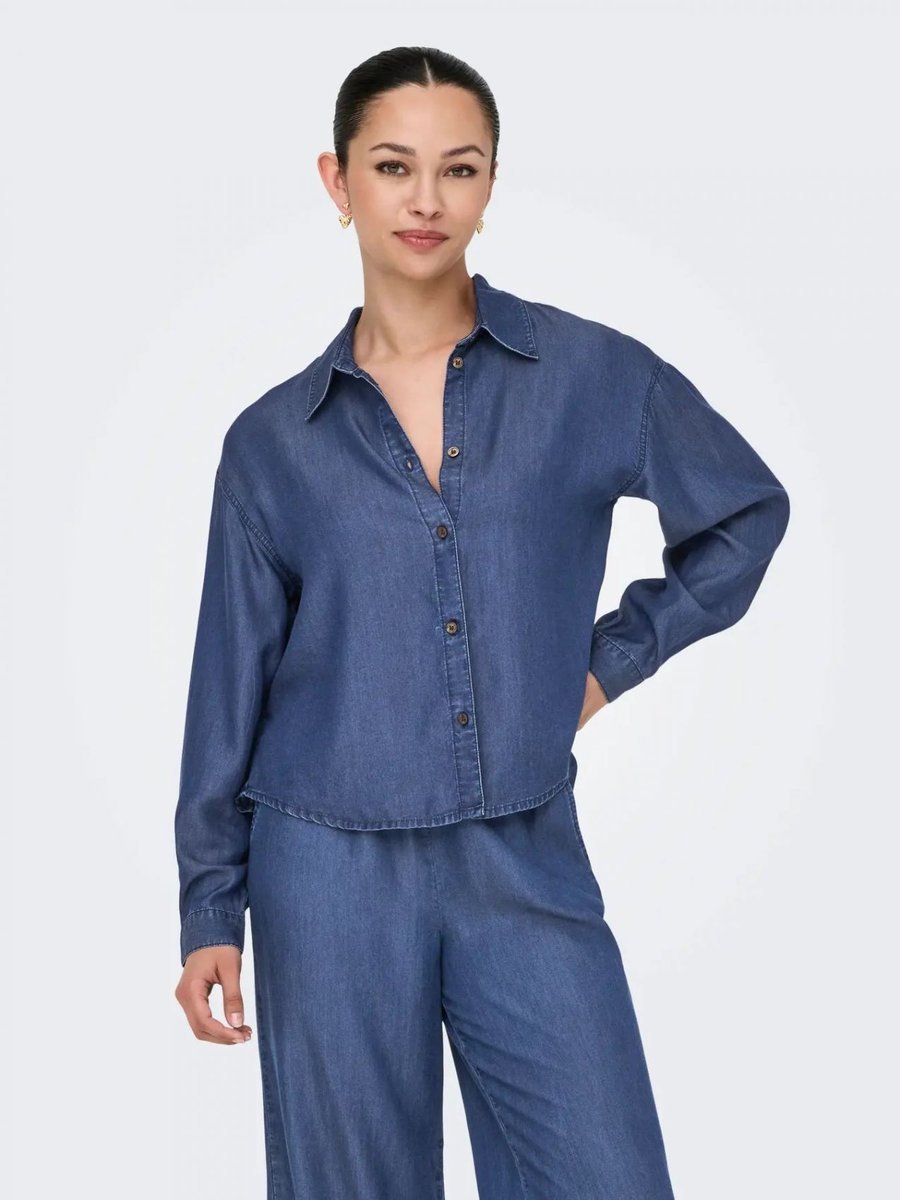 camicie donna only 15337928 charis dark blue
