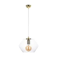 Lampy sufitowe - Keter Lighting Eve lampa wisząca 1x60W złoty/szkło przezroczyste 901 - miniaturka - grafika 1
