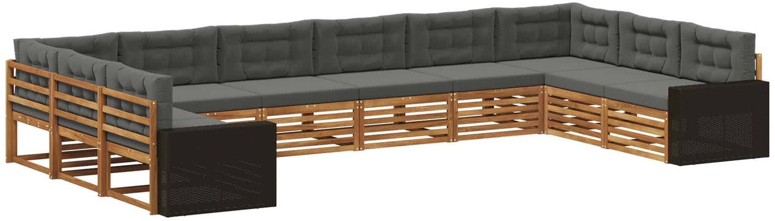 vidaXL Zestawy sof z poduszką 10 pcs Lite Drewno Akacji