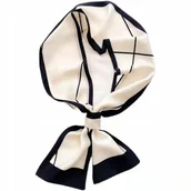 Krawaty i muchy męskie - SZAL CHUSTA z nadrukiem damska długa CHUSTKA elegancka APASZKA jak krawat - miniaturka - grafika 1