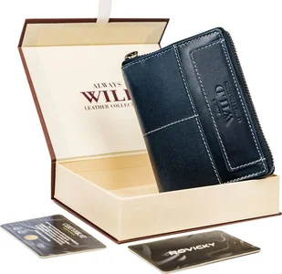 Always Wild Skórzany, pionowy portfel męski na zamek w stylu retro, RFID Always Wild NoSize - Portfele - miniaturka - grafika 1