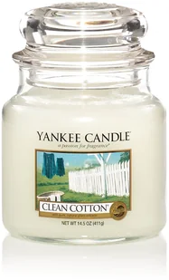 Yankee Candle Świeca w Średnim Słoiku Clean Cotton YSSCC1 - Świece - miniaturka - grafika 2