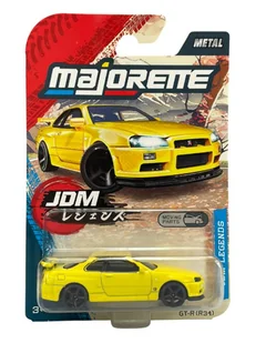 MAJORETTE JDM LEGENDS NISSAN SKYLINE GT-R (R34) ŻÓŁTY 1:64 8502100000 - Samochody i pojazdy dla dzieci - miniaturka - grafika 1
