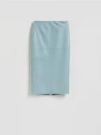 Spódnice - Reserved - Spódnica midi z rozcięciem - jasnoniebieski - miniaturka - grafika 1