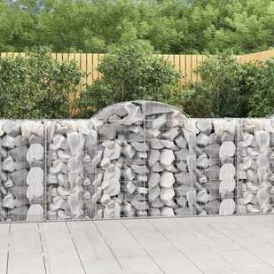 vidaXL Kosze gabionowe, 12 szt, 200x50x100/120cm, galwanizowane żelazo - Ogrodzenia - miniaturka - grafika 1