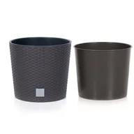 Donice - Prosperplast Doniczka z wkładem Rato Round DRTUS250L umbra AP_218953 - miniaturka - grafika 1