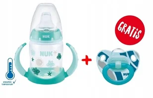 NUK BUTELKA Z UCHWYTAMI PASKI ZIELONA 6-18 M 5906732729460 - Butelki dla niemowląt - miniaturka - grafika 1