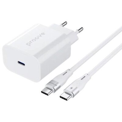 Ładowarka sieciowa PROOVE Rapid 30W Biały ładowarka do telefonu USB-C + kabel
