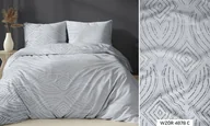 Pościel - Pościel satynowa 160x200 szara geometria zapinana na suwak KARO Satin - miniaturka - grafika 1