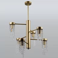 Lampy sufitowe - Polux GEA-6 6xE27 gold + crystal il mio Lampa wisząca 316318 316318 - miniaturka - grafika 1