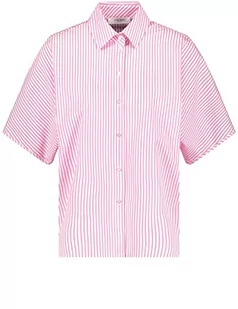 Gerry Weber Damska bluzka w paski w stylu oversize, z odkrytymi ramionami, z krótkim rękawem, w paski, ecru/biały/liliowy/różowy paski, 34 - Bluzki damskie - miniaturka - grafika 1