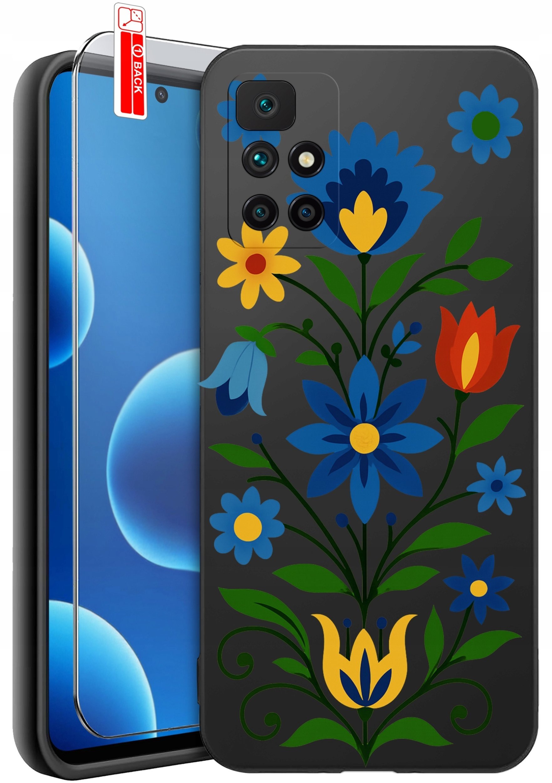 krainaGSM Etui Do Xiaomi Redmi 10 Wzory Silikonowe Matt Case + Szkło 9H