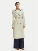 Płaszcze damskie - Tommy Hilfiger Trencz WW0WW48873 Beżowy Slim Fit - miniaturka - grafika 1