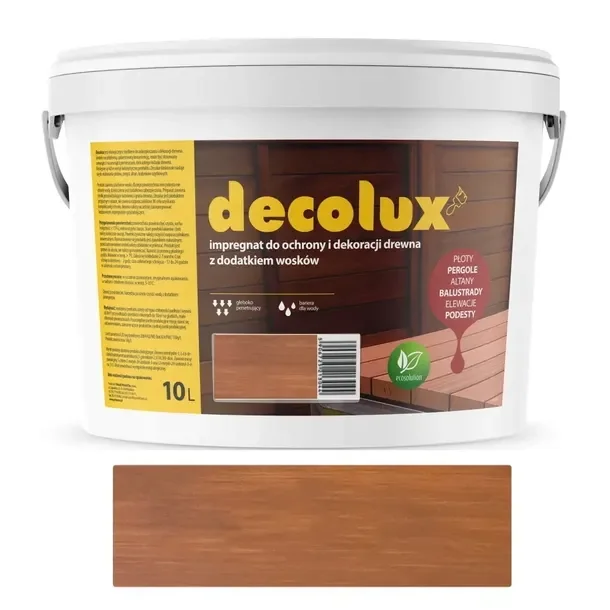Decolux Impregnat Do Drewna Wosk 10l Kasztan