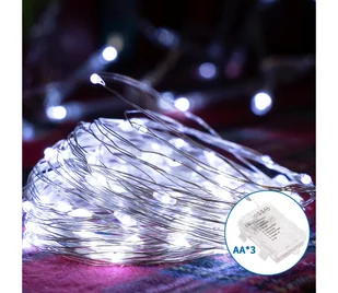 Aigostar - LED Zewnętrzny łańcuch bożonarodzeniowy 100xLED/8 funkcji 10,3m IP44 zimna biel - Lampy ogrodowe - miniaturka - grafika 1