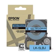 Taśmy do drukarek barwiące - Epson LK-5LBJ taśma matowa 18 mm, czarny na niebieskim, oryginalna - miniaturka - grafika 1