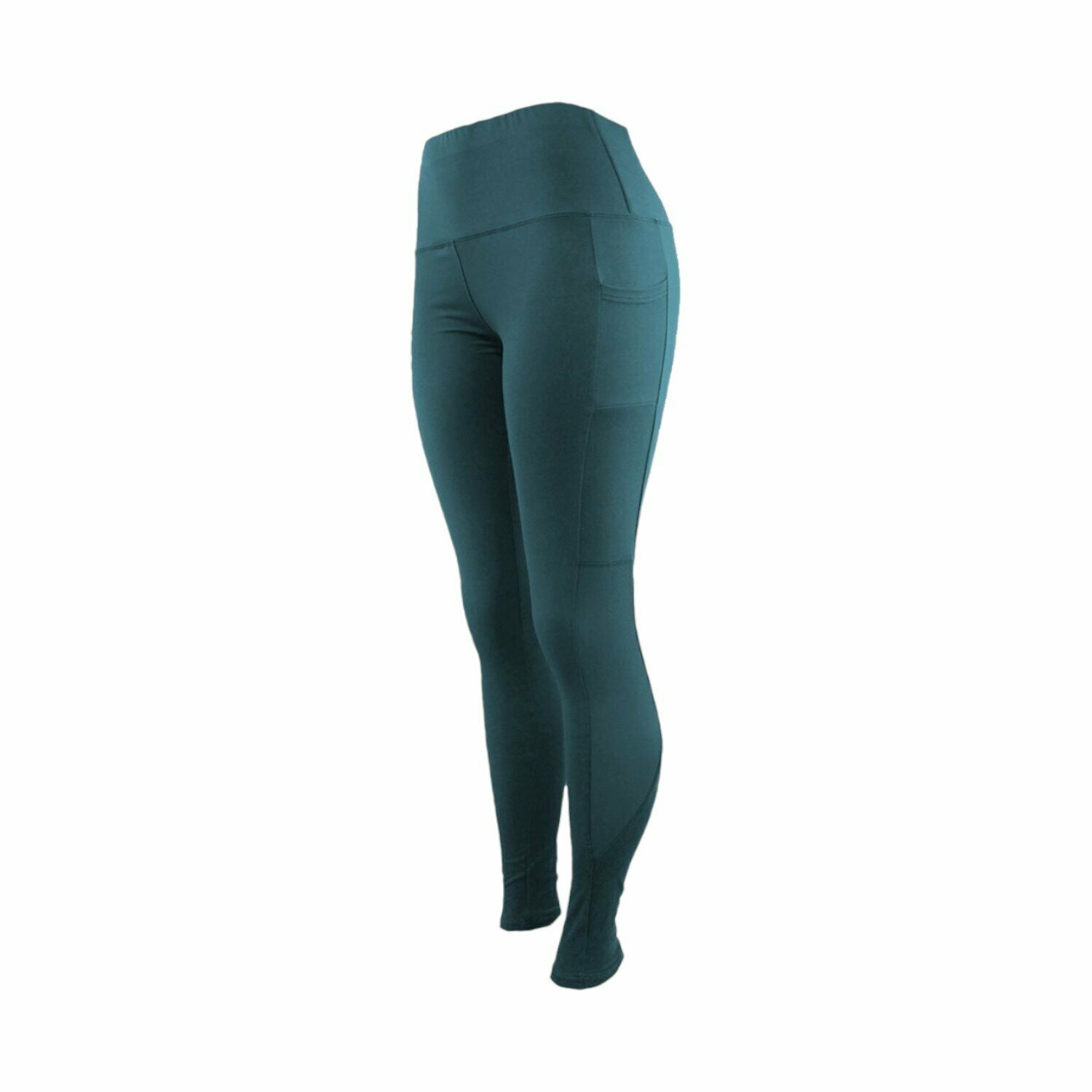 Damskie spodnie do jogi legginsy sportowe z wysokim stanem praktyczna kieszeń efekt modelujący rozmiar L/XL [turkusowy]