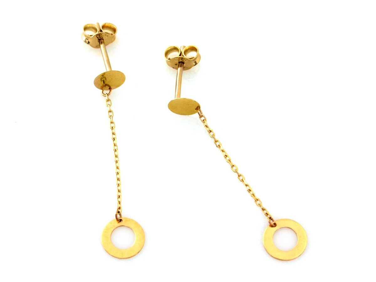 Kolczyki złote 585 wiszące na sztyfcie 0.79g
