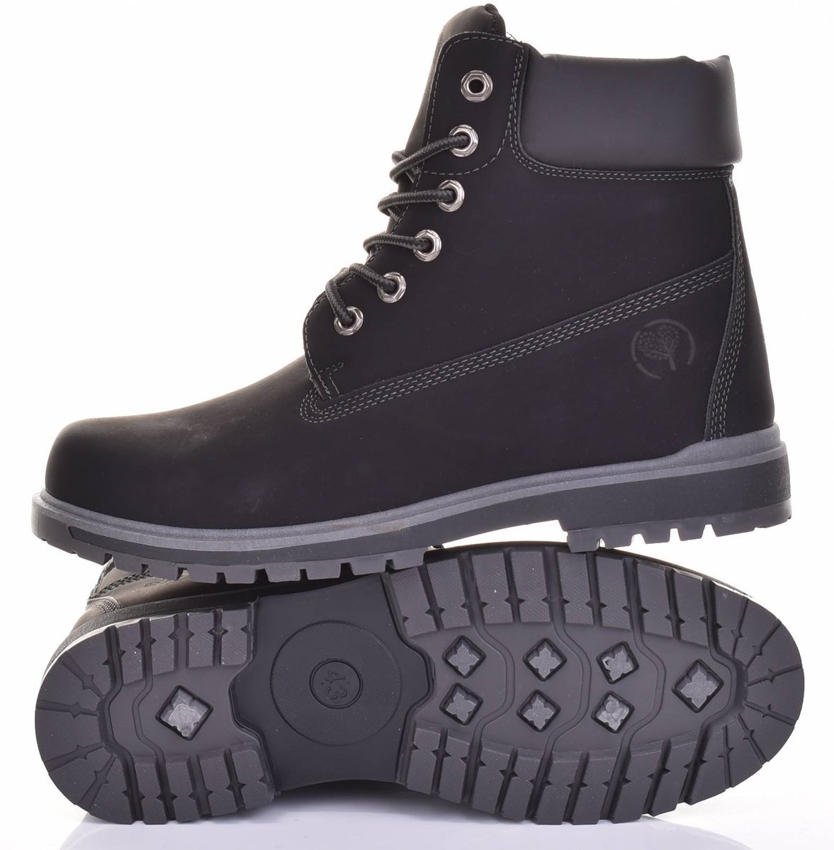 MOCNE MĘSKIE BUTY TREKKINGOWE SZYTE SKÓRZANE ZA KOSTKĘ