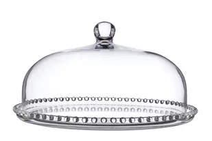 Patera w kulki KONSIMO Sweet Line, bezbarwny, 32x17 cm - Tace i patery - miniaturka - grafika 1