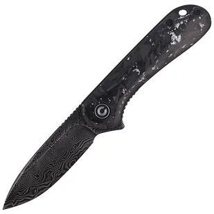 Nóż składany CIVIVI Elementum Flipper Shredded Carbon Fiber / Silvery Shred, Black Damascus (C907C-DS2) - Noże - miniaturka - grafika 1