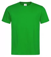 Koszulki męskie - Zielony Bawełniany T-Shirt Męski Bez Nadruku -STEDMAN- Koszulka, Krótki Rękaw, Basic, U-neck - Stedman - miniaturka - grafika 1