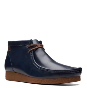Clarks Shacre Boot [Dark Navy Leather] - Rozmiar 43 - Półbuty męskie - miniaturka - grafika 1