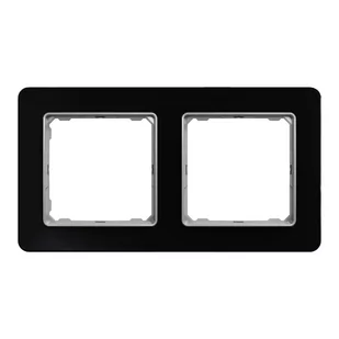 Ramka podwójna Schneider Sedna Elements SDD361802 szkło czarne Design Elements - Klawisze i ramki - miniaturka - grafika 1