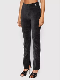 Spodnie damskie - Calvin Klein Jeans Spodnie materiałowe J20J217788 Czarny Slim Fit - grafika 1
