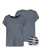 Koszulki i topy damskie - Sublevel Koszulka w kolorze granatowo-białym - miniaturka - grafika 1