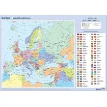 Mapa Europy dwustronna. Plansza edukacyjna na ścianę i biurko - Mapy i plansze edukacyjne - miniaturka - grafika 1