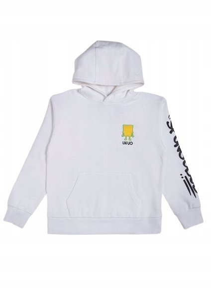 Liu Jo Biała Bluza Dziecięca Z Kapturem I Nadrukiem 170 Kyb