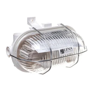 Oprawa kanałowa z rozkładaną siatką OVAL 60 SIMETAL IP44 E27 60W 230V, BIAŁY; LENA LIGHTING - Oprawy, klosze i abażury - miniaturka - grafika 1